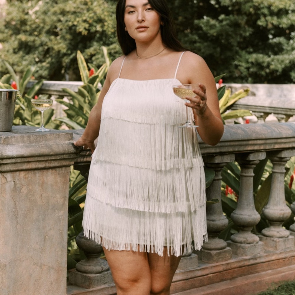 Abercrombie & Fitch Fringe Mini Dress - Large (Tall)